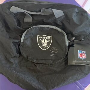 NFL Raiders Signed Duffle Black Sport and Travel Bag